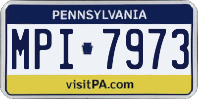 PA license plate MPI7973