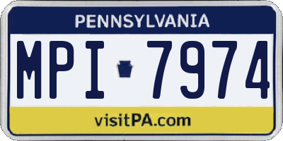 PA license plate MPI7974