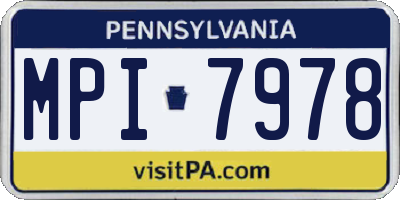 PA license plate MPI7978