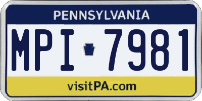 PA license plate MPI7981