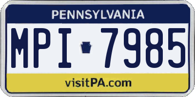 PA license plate MPI7985