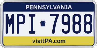 PA license plate MPI7988