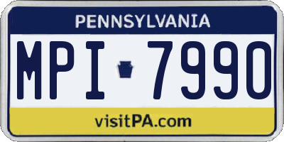 PA license plate MPI7990