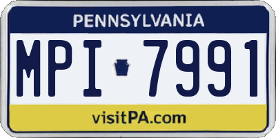 PA license plate MPI7991