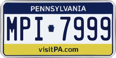 PA license plate MPI7999
