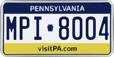 PA license plate MPI8004