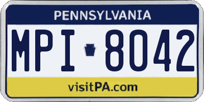 PA license plate MPI8042