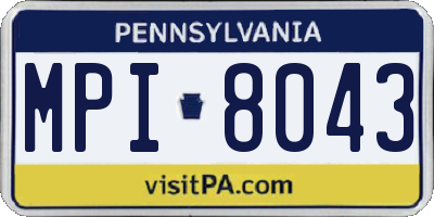 PA license plate MPI8043