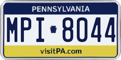 PA license plate MPI8044
