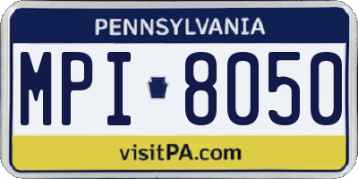 PA license plate MPI8050
