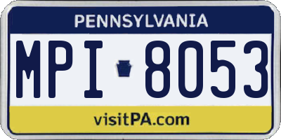 PA license plate MPI8053