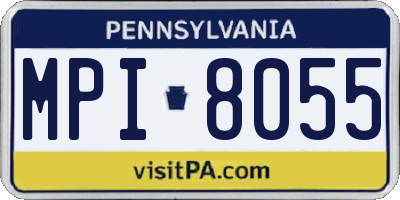 PA license plate MPI8055