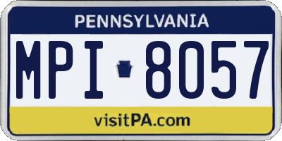 PA license plate MPI8057