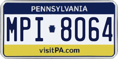 PA license plate MPI8064