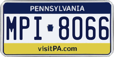 PA license plate MPI8066