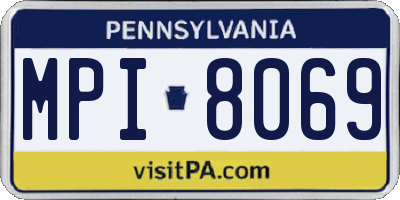 PA license plate MPI8069