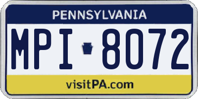 PA license plate MPI8072
