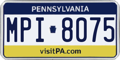 PA license plate MPI8075