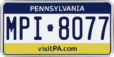 PA license plate MPI8077