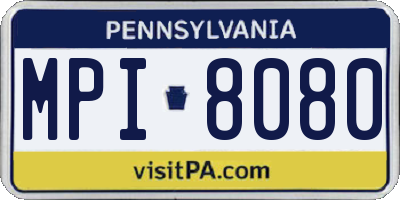 PA license plate MPI8080
