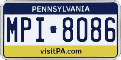PA license plate MPI8086