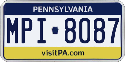 PA license plate MPI8087