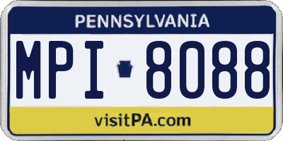 PA license plate MPI8088