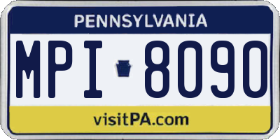 PA license plate MPI8090