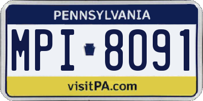 PA license plate MPI8091