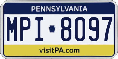 PA license plate MPI8097