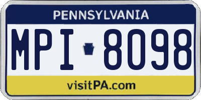 PA license plate MPI8098