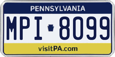 PA license plate MPI8099