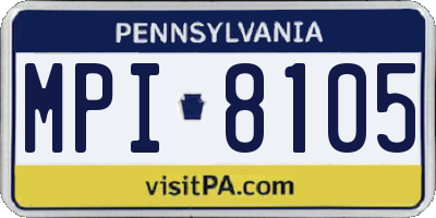 PA license plate MPI8105