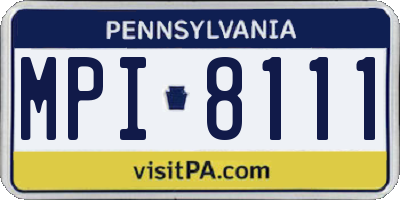 PA license plate MPI8111