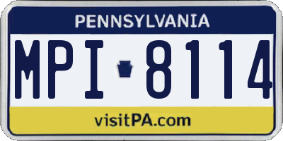 PA license plate MPI8114