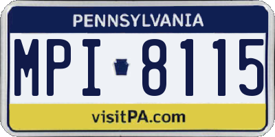 PA license plate MPI8115