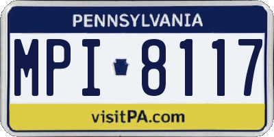 PA license plate MPI8117