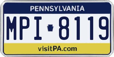 PA license plate MPI8119
