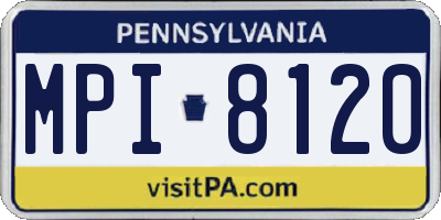 PA license plate MPI8120