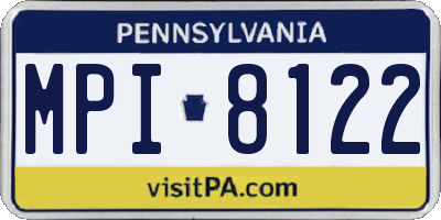 PA license plate MPI8122