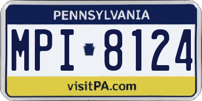 PA license plate MPI8124