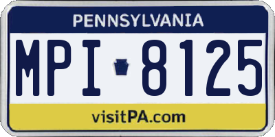 PA license plate MPI8125