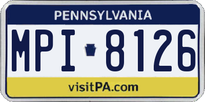 PA license plate MPI8126