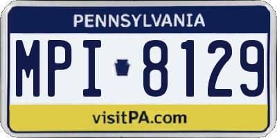 PA license plate MPI8129