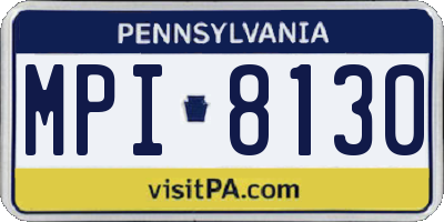 PA license plate MPI8130