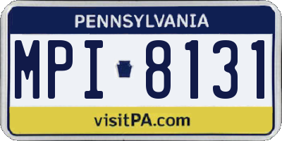 PA license plate MPI8131