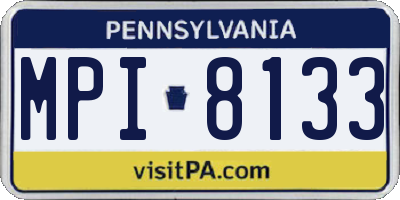 PA license plate MPI8133