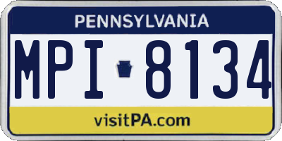 PA license plate MPI8134