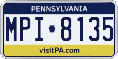 PA license plate MPI8135