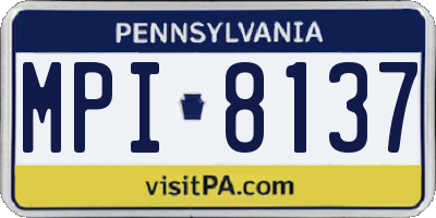 PA license plate MPI8137